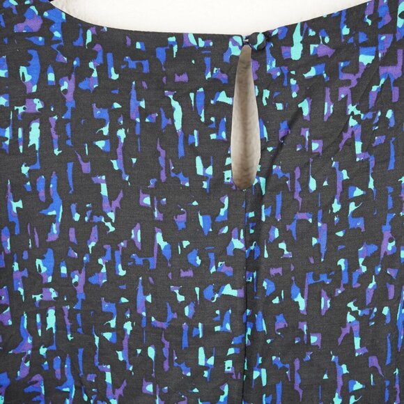 Boden Silk Blend Top UK 12 US 8 Abstract Blue Print Viscose Silk Blouse - Picture 6 of 8